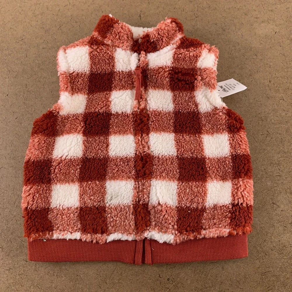 Little Me Baby Size 6 Months Emboidered Bear Sherpa Vest 3 Piece Pant Set NWT